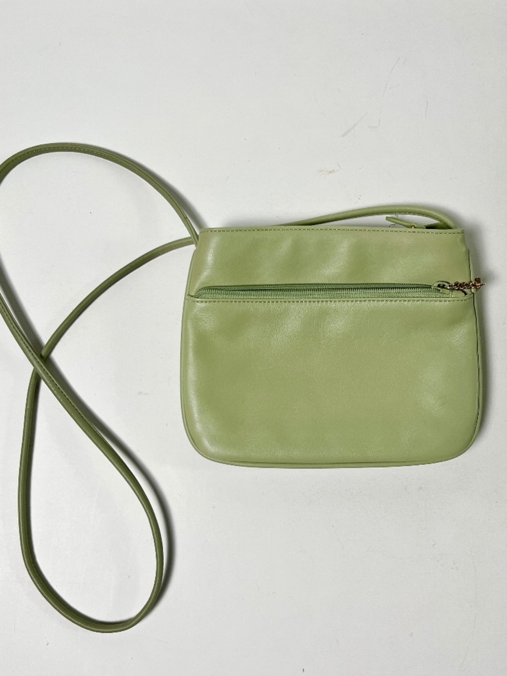 Vintage Seafoam Green Small Leather Crossbody Purse 90s Soft Girl Pastel